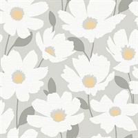 Astera Grey Floral Wallpaper