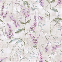 Purple Floral Sprig P & S Wallpaper