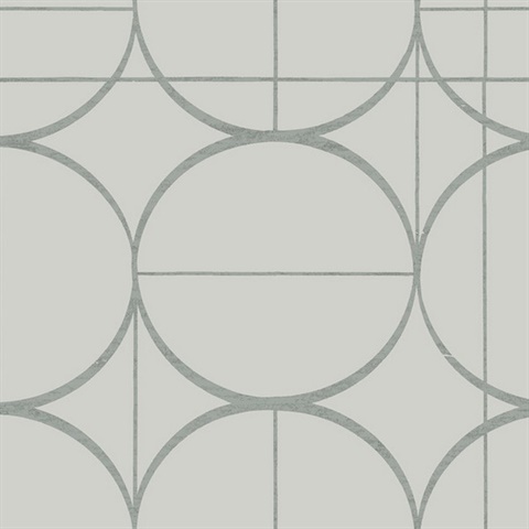Fog & Silver Sun Circles Wallpaper