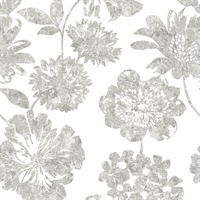 Folia Taupe Floral Wallpaper