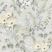 Frederique Grey Bloom Wallpaper