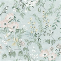 Frederique Mint Floral Wallpaper