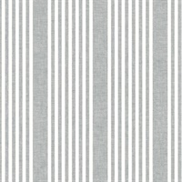 French Charcoal Linen Stripe Wallpaper