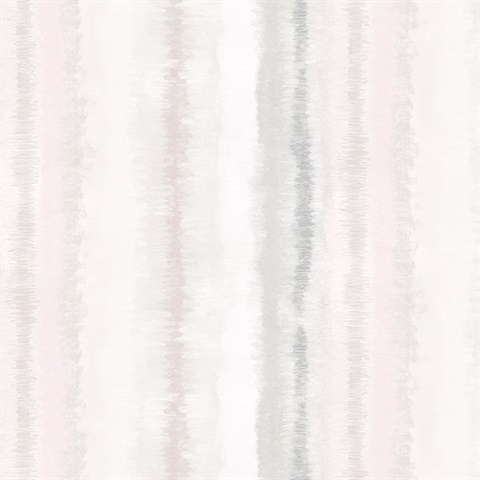 Frequency Stripe Wallpaper in Grey, Pink & Beige