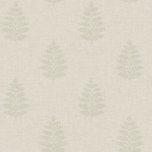 Frond Cream Leaf Wallpaper