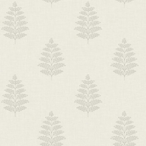 Frond Cream Leaf Wallpaper