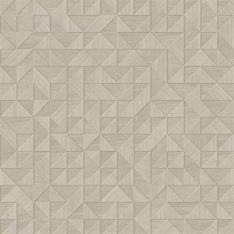 Gallerie Cream Geometric Wood Wallpaper