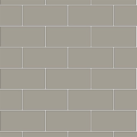 Galley Dark Grey Subway Tile Wallpaper