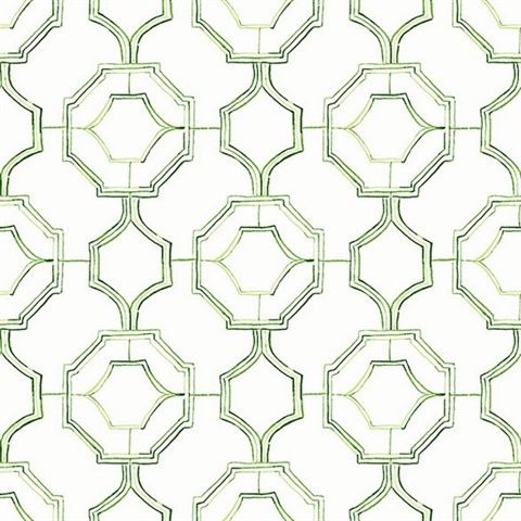 Gallina Green Trellis Wallpaper