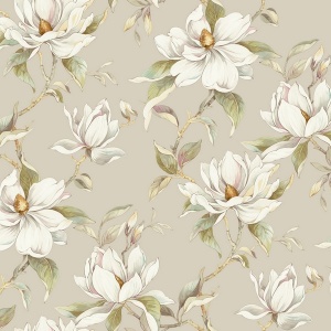 Garden Jewels White Wallpaper