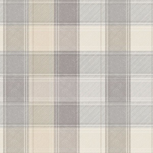 Geraldine Grey Plaid Wallpaper