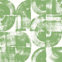 Giulietta Green Painterly Geometric Wallpaper
