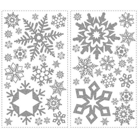 Glitter Snowflakes Peel & Stick Wall Decals