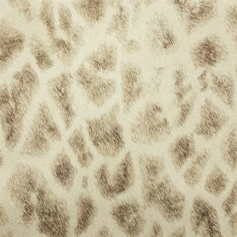 Montone Taupe Giraffe Wallpaper