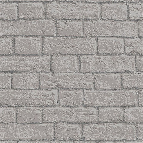 Gordan Grey Painted Brick Wallpaper