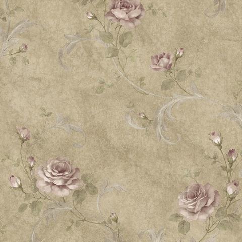 Gracie Floral Scroll, Brown