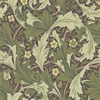 Granville Plum Leafy Vine Wallpaper