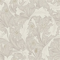 Granville White Leafy Vine Wallpaper