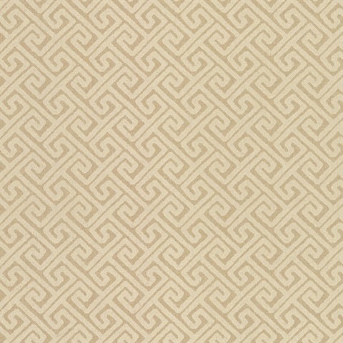 Greek Key Wallpaper - Gold