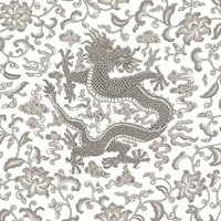 Grey Chi'en Dragon Scalamandre Self Adhesive Wallpaper