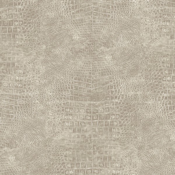 Crocodile Skin Wallpaper in Taupe