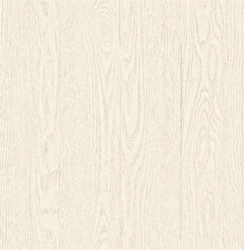Groton Cream Wood Plank Wallpaper