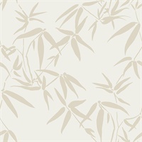 Guadua Beige Bamboo Leaves Wallpaper