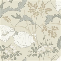 Gwendolyn Ivory & Grey Wallpaper