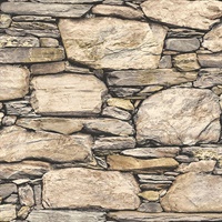Hadrian Stone Wall Brown Texture Peel & Stick Wallpaper