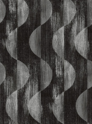 Half Circles Charcoal Peel & Stick Wallpaper