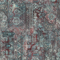 Hamadan Teal Textile Wallpaper