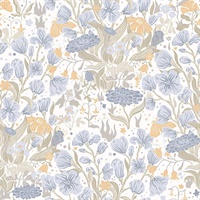 Hava Light Blue Meadow Flowers Wallpaper