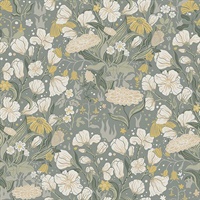 Hava Moss Meadow Flowers Wallpaper