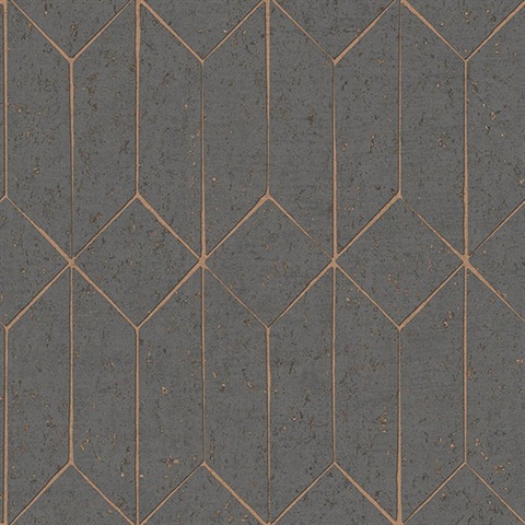 Hayden Charcoal Concrete Trellis Wallpaper