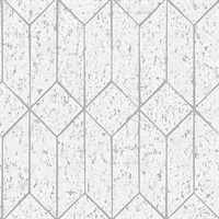Hayden White Concrete Trellis Wallpaper