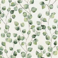 Hedera Green Painterly Vine Wallpaper
