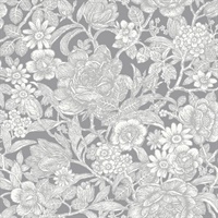 Hedgerow Grey Floral Trails Wallpaper
