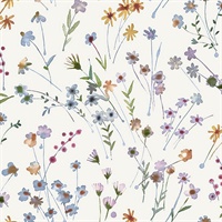 Heidi Peach Watercolor Florals Wallpaper