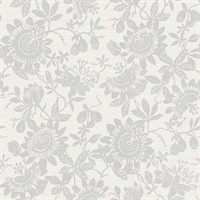 Helen Light Grey Floral Trail Wallpaper