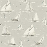 Leeward Light Grey Sailboat Wallpaper