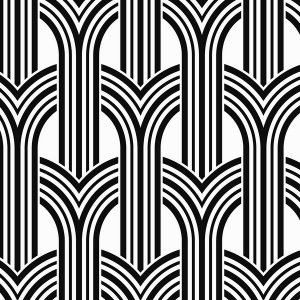 Hendrix Arches Off-White & Onyx Wallpaper