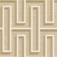 Henley Wheat Geometric Grasscloth Wallpaper