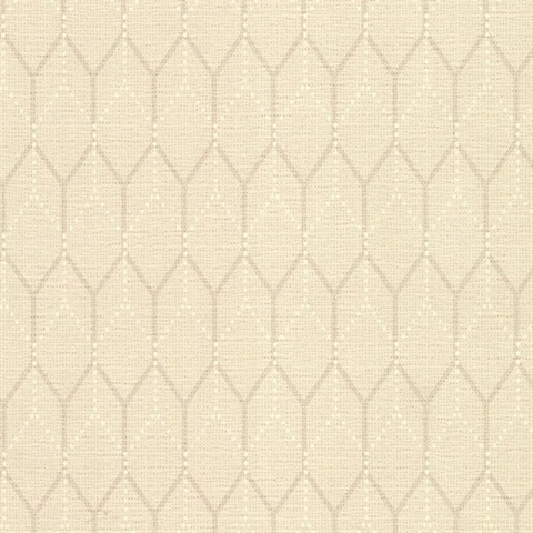 Hexagon Shadows Wallpaper - Almond