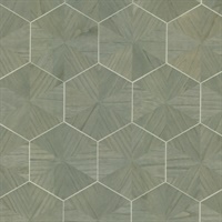 Hexagram Wood Veneer Caper Wallpaper