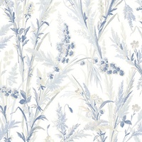 Hillaire Navy Meadow Wallpaper