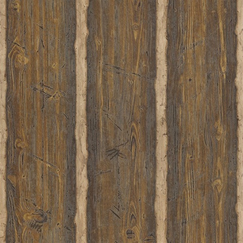 Hodgenville Brown Wood Paneling Wallpaper