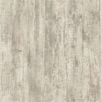 Huck Khaki Weathered Wood Plank Wallpaper