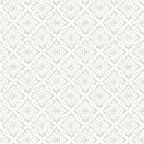 Hugson Grey Quilted Damask Wallpaper