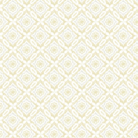 Hugson Yellow Quilted Damask Wallpaper
