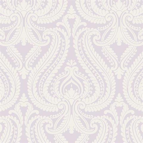 Imperial Lavender Modern Damask Wallpaper